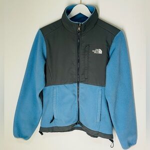 The North Face Denali Fleece Blue Black Full Zip Jacket Womens Small